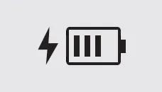 lightning bolt and three-bar battery icon