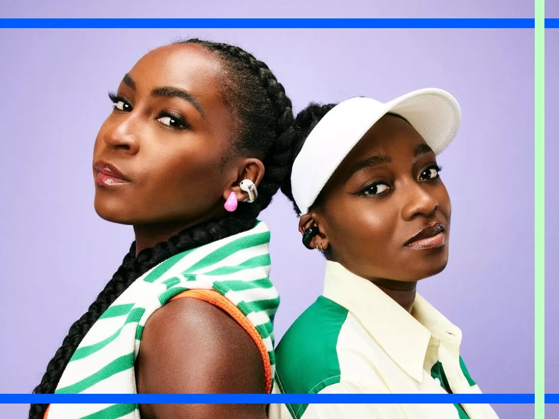 Coco Gauff and Little Simz wearing Bose Ultra Open Earbuds