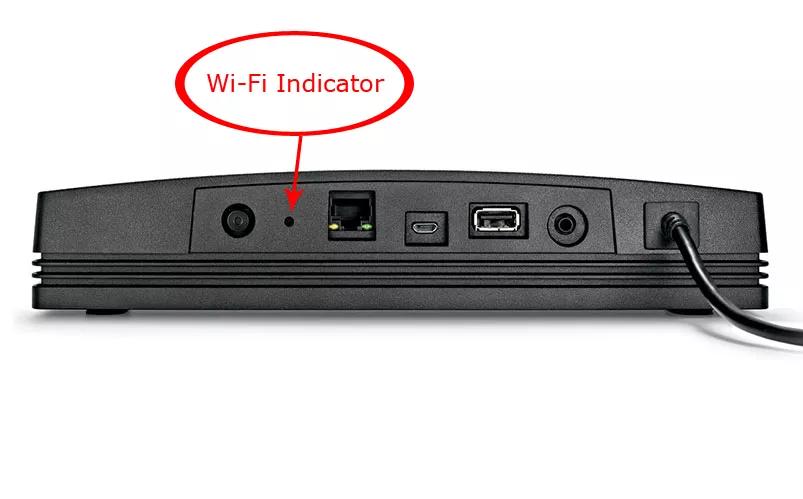 Back of SoundTouch adapter showing Wifi indicator