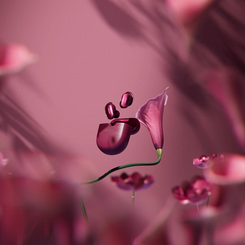 Bose QuietComfort Ultra Earbuds (2nd Gen) in Deep Plum.