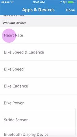 Selecting Heart Rate