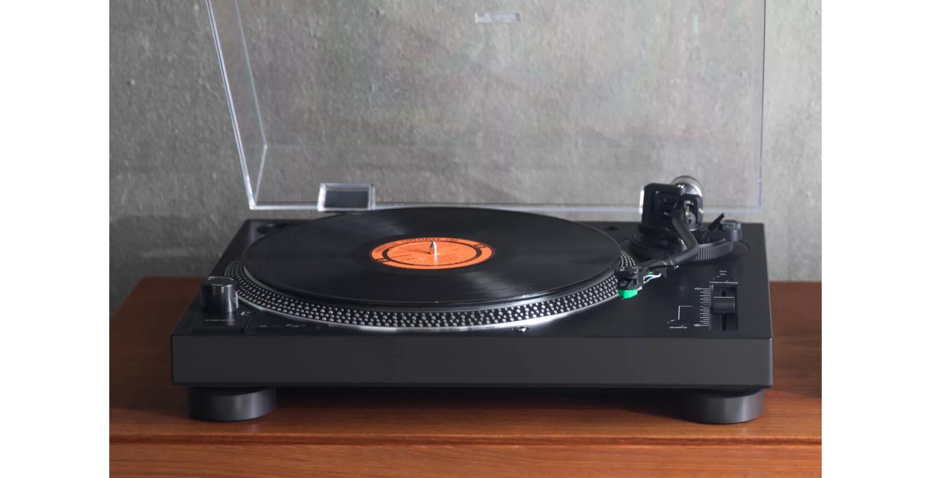 Record player on a table