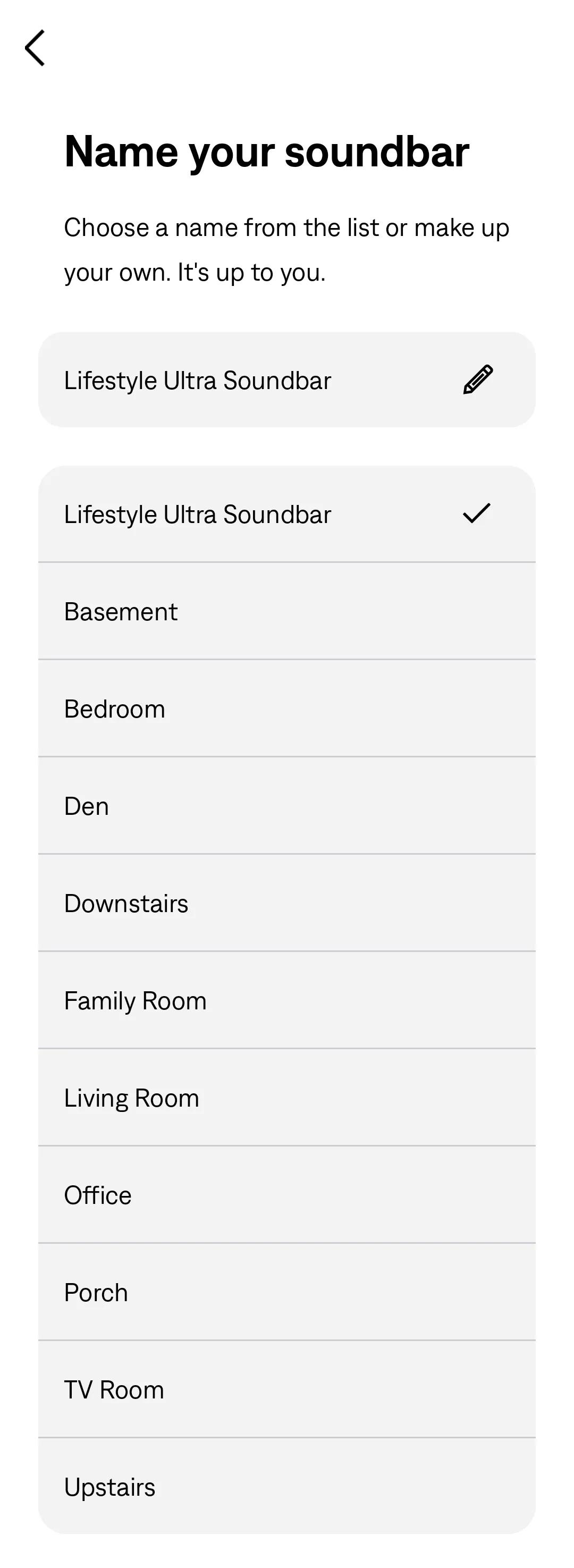 bose app name your soundbar screen