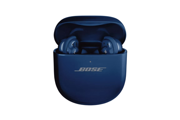Bose QuietComfort Ultra Earbuds (1st Gen) in their charging case.