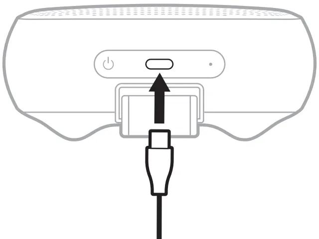 usb-c cable to the bottom of the soundlink micro 2nd gen speaker