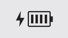 lightning bolt and four-bar battery icon