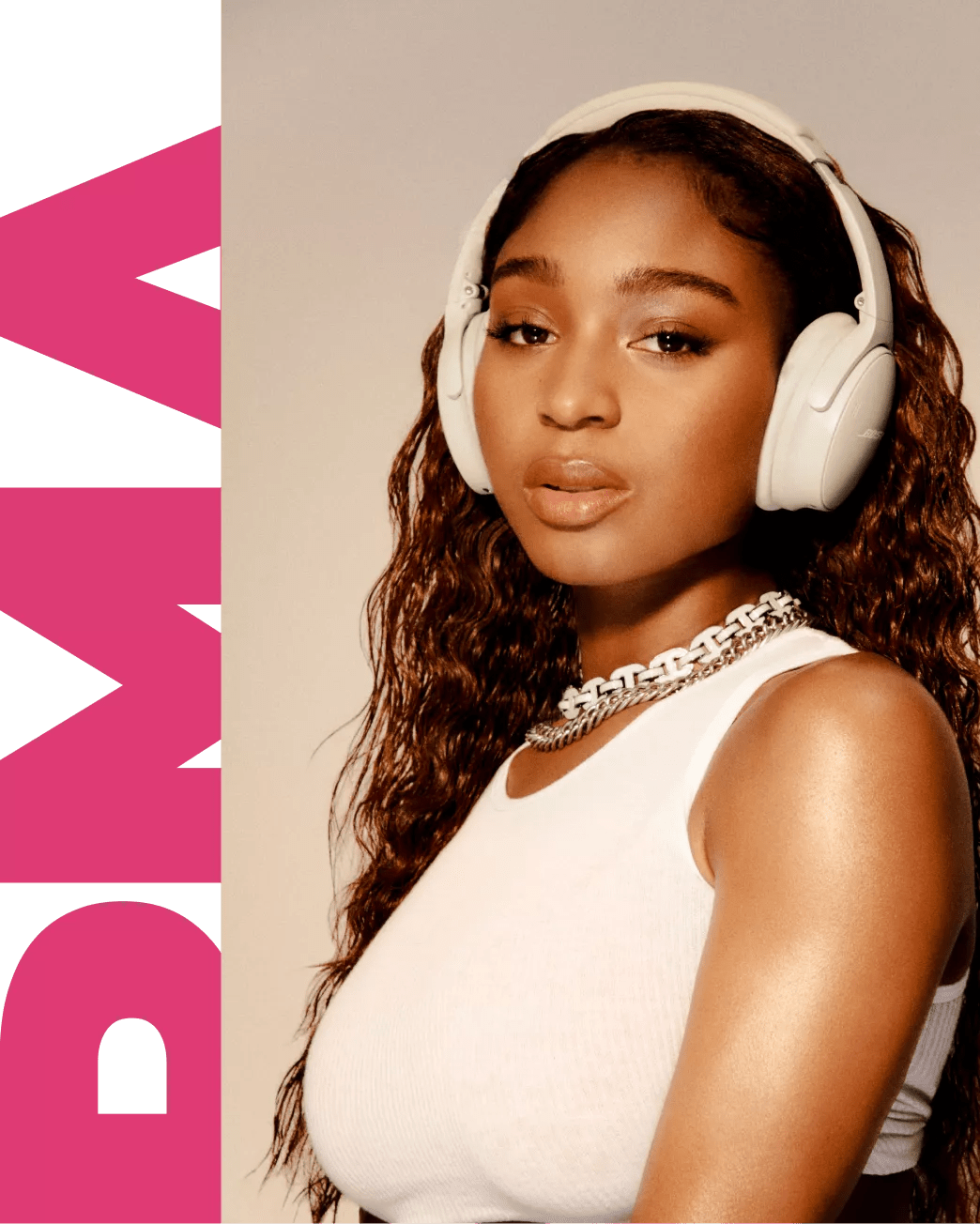 Normani wearing Bose QuietComfort 45 Headphones