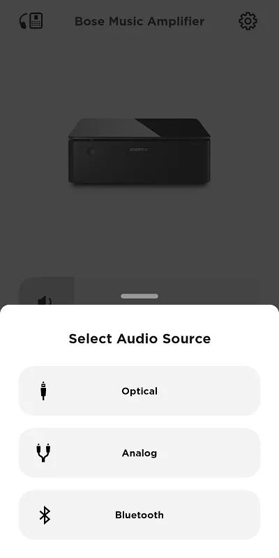 Bose Music Amplifier source selections
