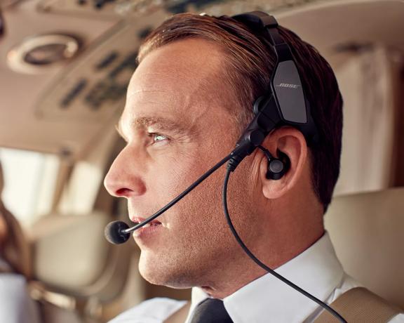 Pilot wearing ProFlight Aviation Headset Series 2