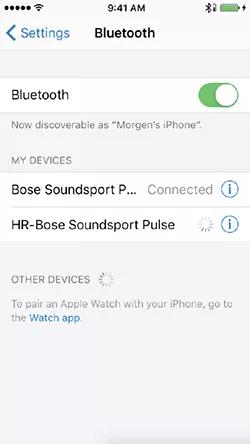 Bose heart rate sensor connecting