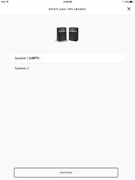 SoundTouch app confirm left speaker