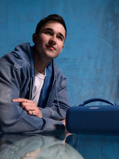 John Summit with a Bose SoundLink Max Portable Speaker